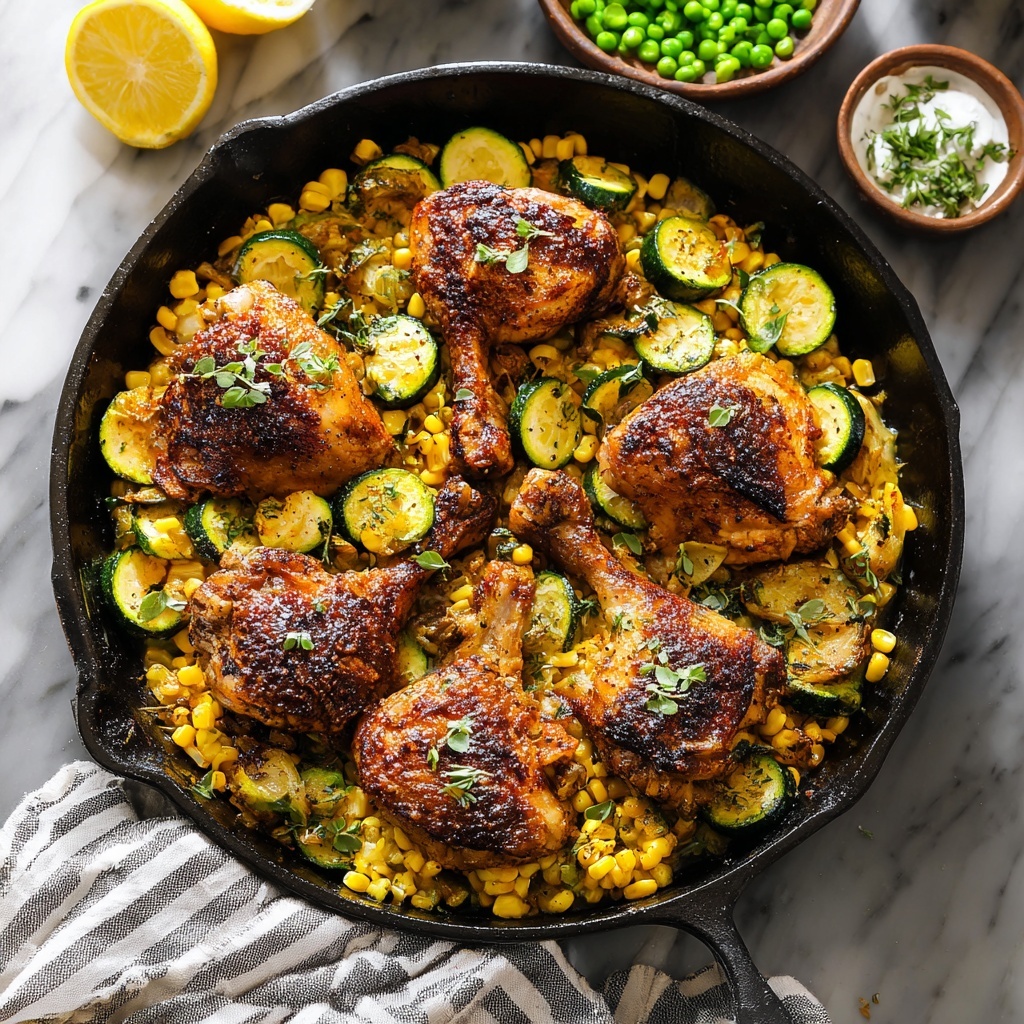 Garlic Butter Chicken with Zucchini and Corn Recipe - Recipe Image