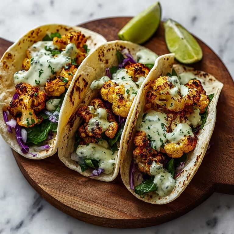 Cauliflower Tacos with Cilantro Lime Crema Recipe