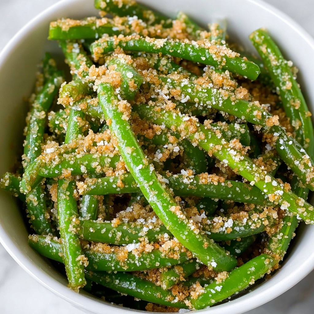 Italian Green Beans with Garlic and Parmesan Breadcrumb Topping Recipe - Recipe Image