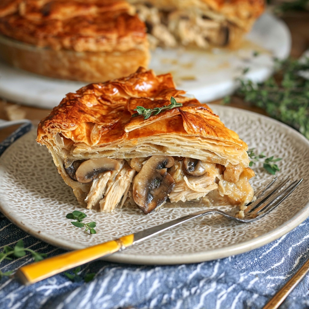 Savory Chicken and Mushroom Puff Pastry Delight Recipe - Recipe Image