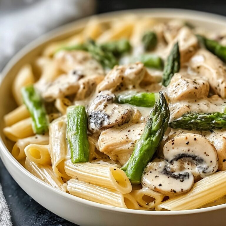 Creamy Mushroom and Asparagus Chicken Penne Recipe
