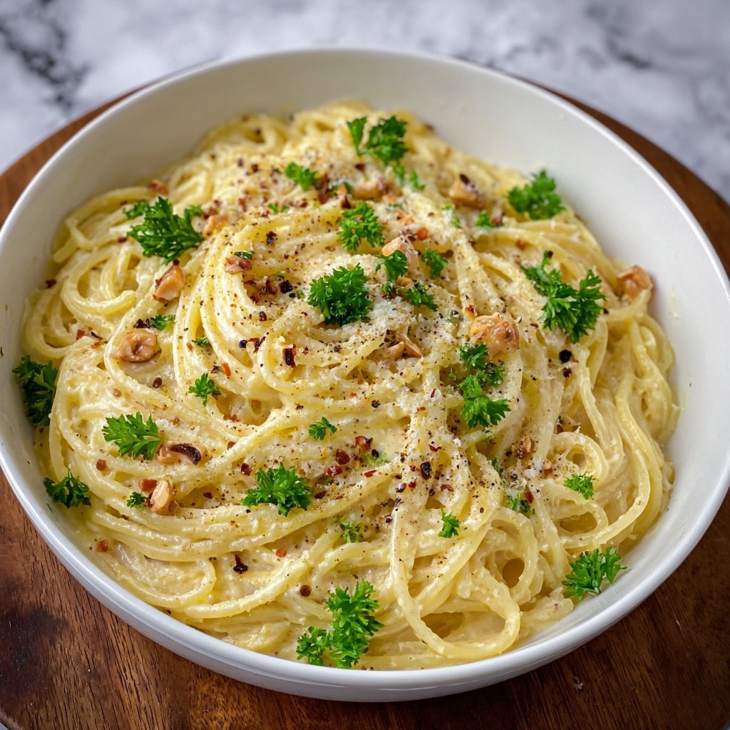 One Pot Creamy Garlic Pasta Recipe - Recipe Image