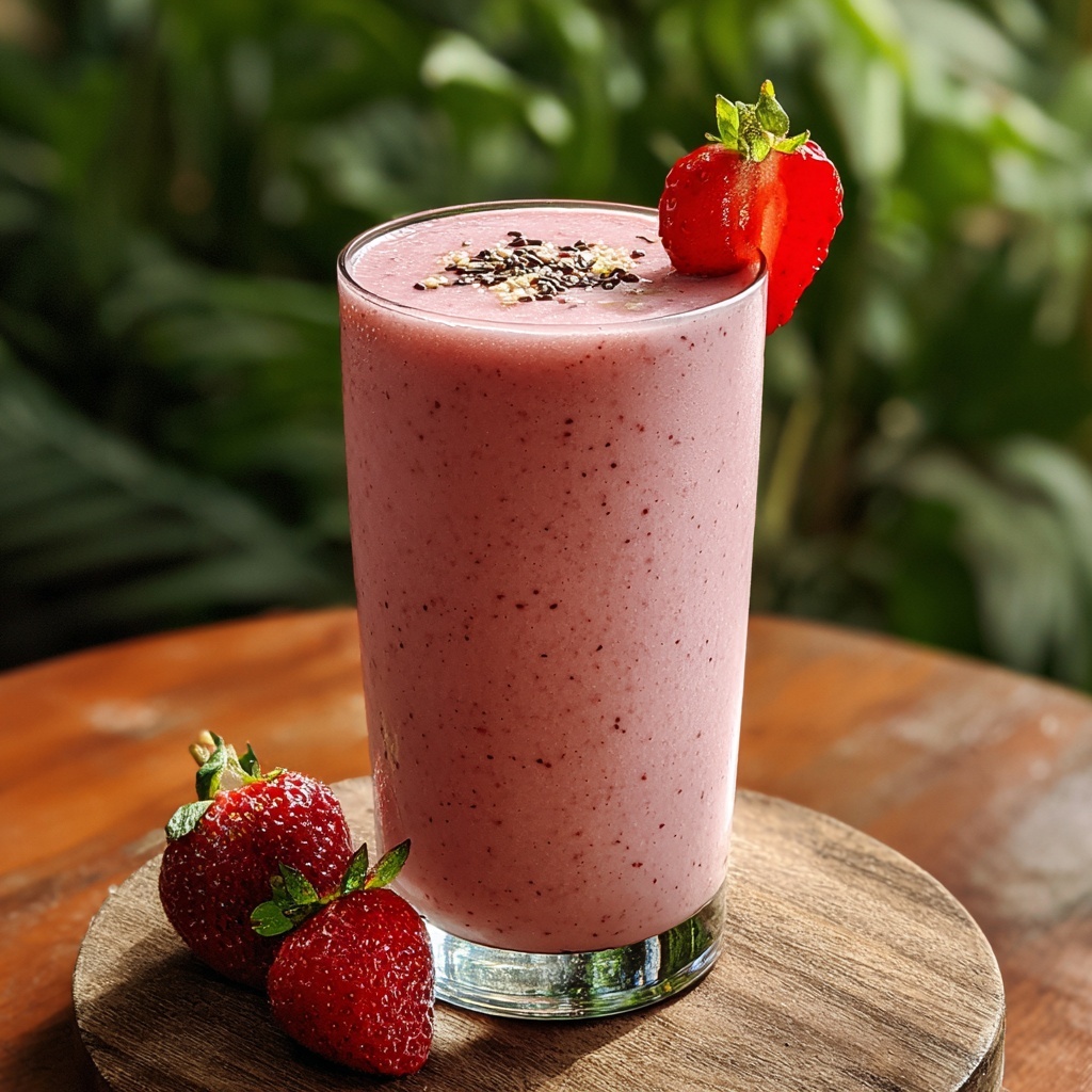 Fat Burning Strawberry Smoothie Recipe - Recipe Image