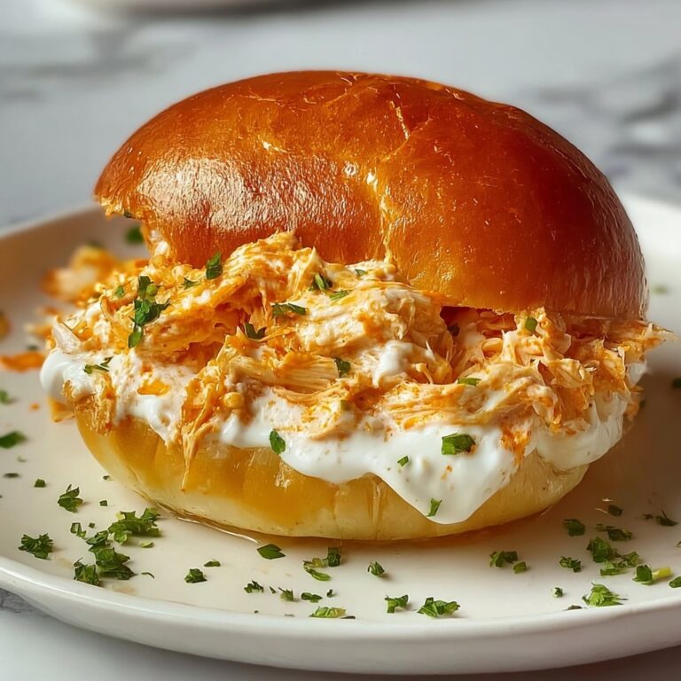 Easy Crockpot Shredded Buffalo Chicken Sandwiches Recipe
