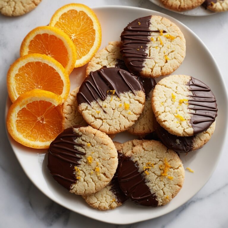 Chocolate Dipped Orange Shortbread Cookies Recipe