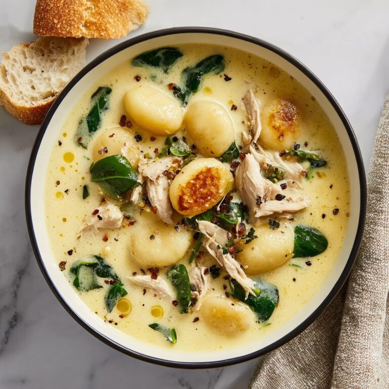 Creamy Chicken Gnocchi Soup with Garlic Recipe