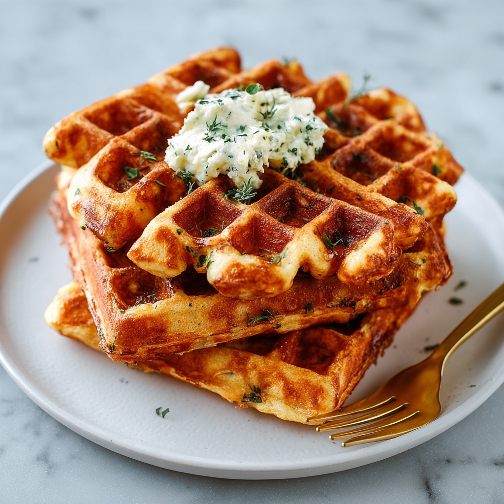 Savory Cheddar Chive Waffles Recipe - Recipe Image