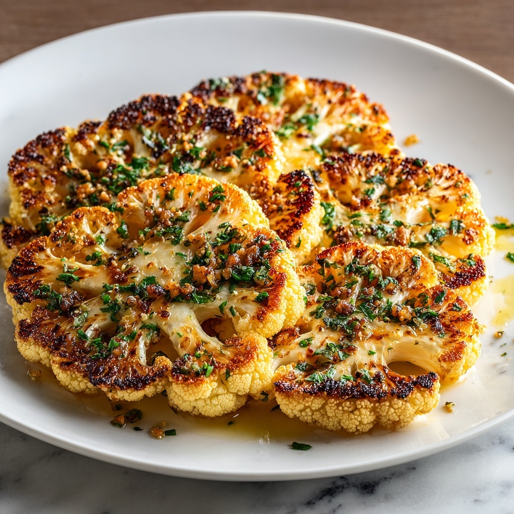 Roasted Garlic Cauliflower Steaks Recipe - Recipe Image