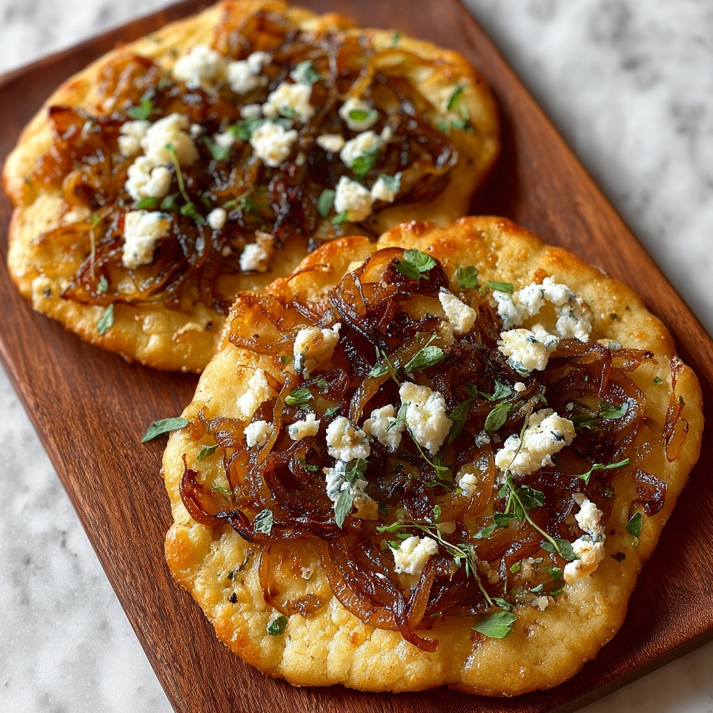 Caramelized Onion & Feta Flatbreads Recipe - Recipe Image
