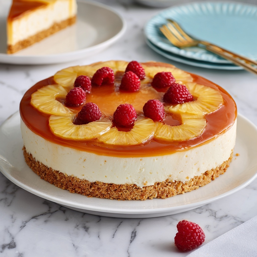 Pineapple Upside-Down Cheesecake Cake Recipe - Recipe Image
