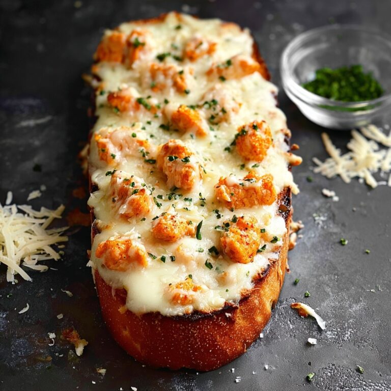 Creamy Chicken Alfredo Garlic Bread Recipe