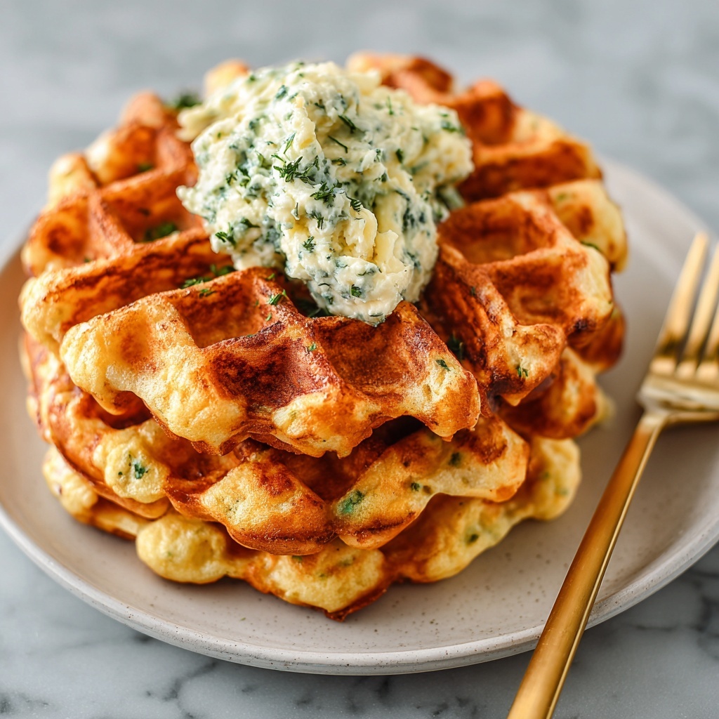 Savory Cheddar Chive Waffles Recipe - Recipe Image