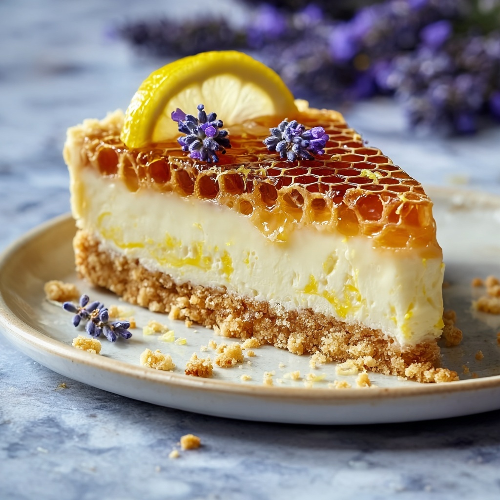 Lemon Lavender Cheesecake with Honeycomb Recipe - Recipe Image