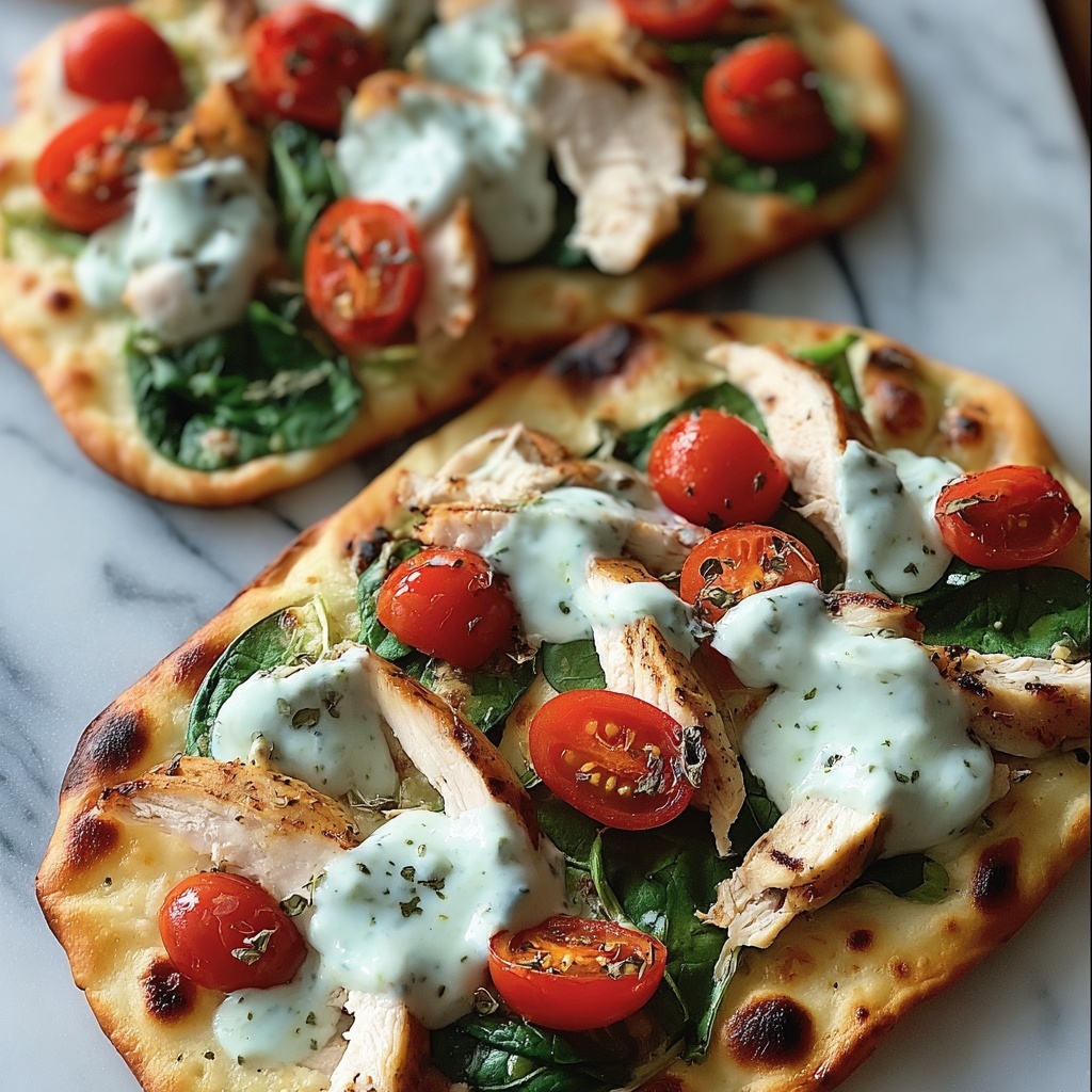Tzatziki Chicken & Veggie Naan Pizza Recipe - Recipe Image