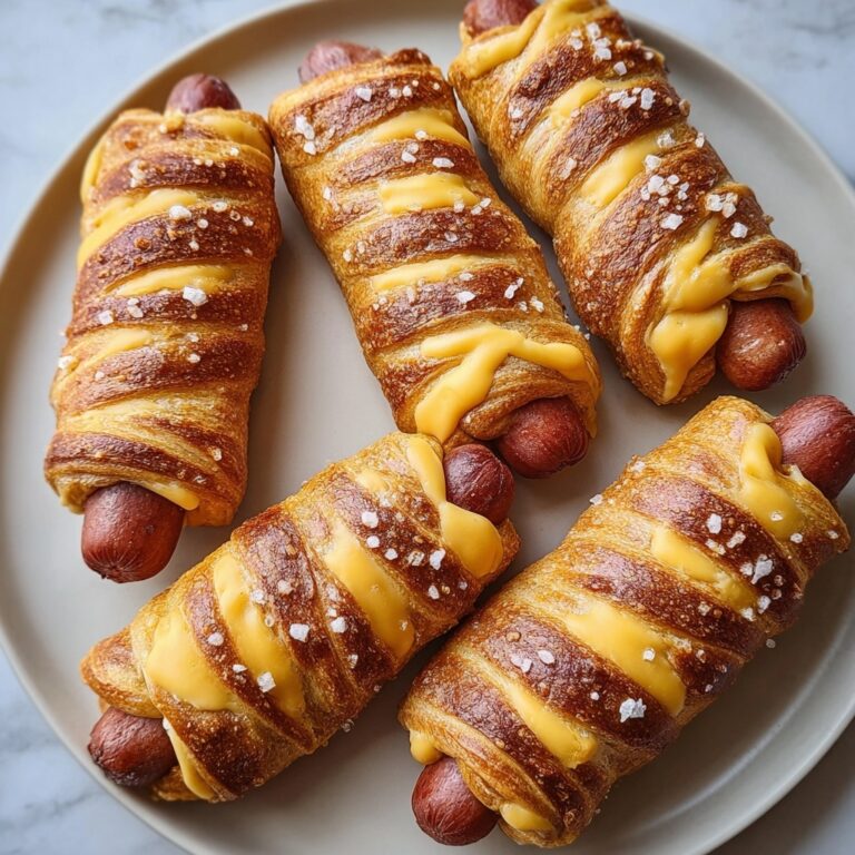 Soft Baked Cheesy Pretzel Dogs Recipe