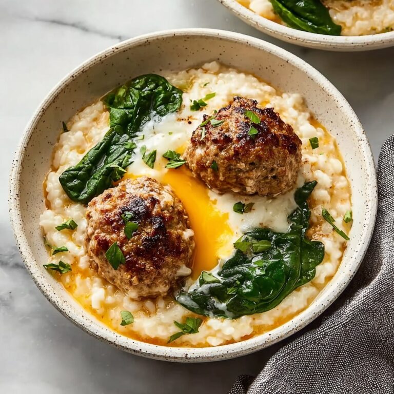 Baked Lemon Rosemary Chicken Meatballs with Creamy Orzo Recipe