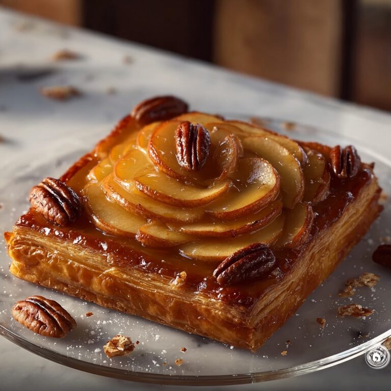 Apple and Pecan Danish Pastry Tart Recipe