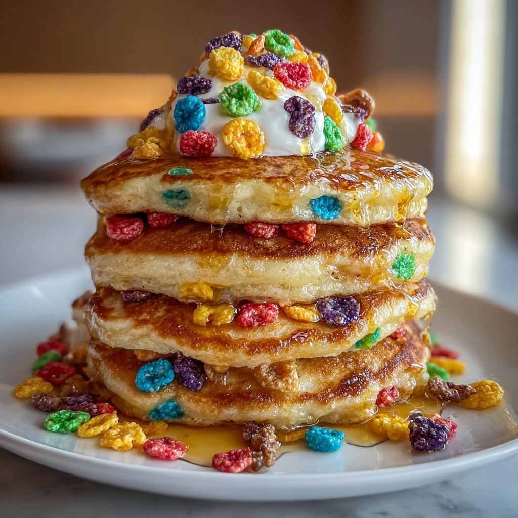 St Patricks Day Lucky Charms Pancakes for Magical Mornings Recipe - Recipe Image
