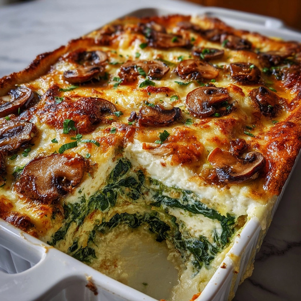Creamy Spinach Mushroom Lasagna: 7 Irresistible Layers Recipe - Recipe Image
