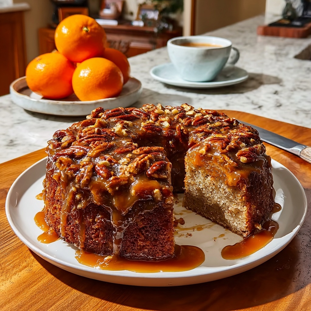 Tangerine Pecan Date Cake with Brown Sugar Glaze Recipe - Recipe Image