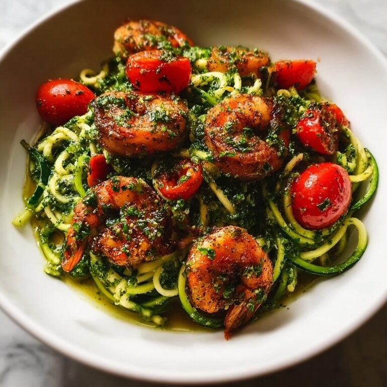 Zucchini Noodles with Pesto and Shrimp Recipe