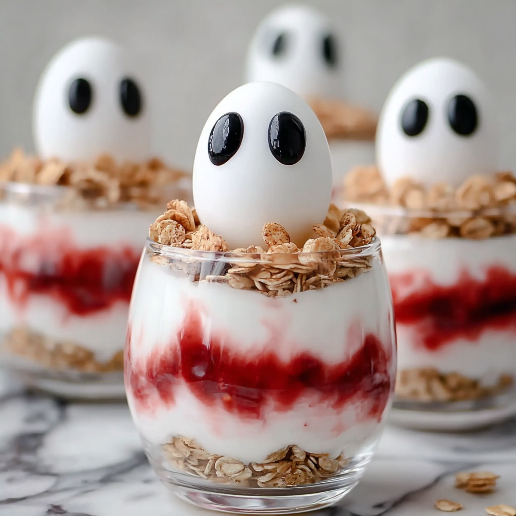 Delightful Ghostly Yogurt Parfaits for a Spooky Breakfast Recipe - Recipe Image