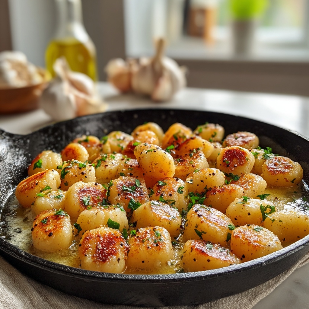 Garlic Chicken Gnocchi Skillet Recipe - Recipe Image