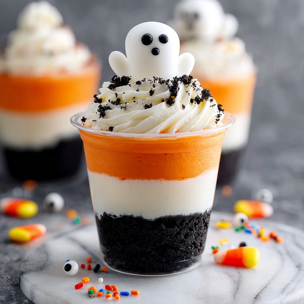 No-Bake Halloween Cheesecake Cups Recipe - Recipe Image
