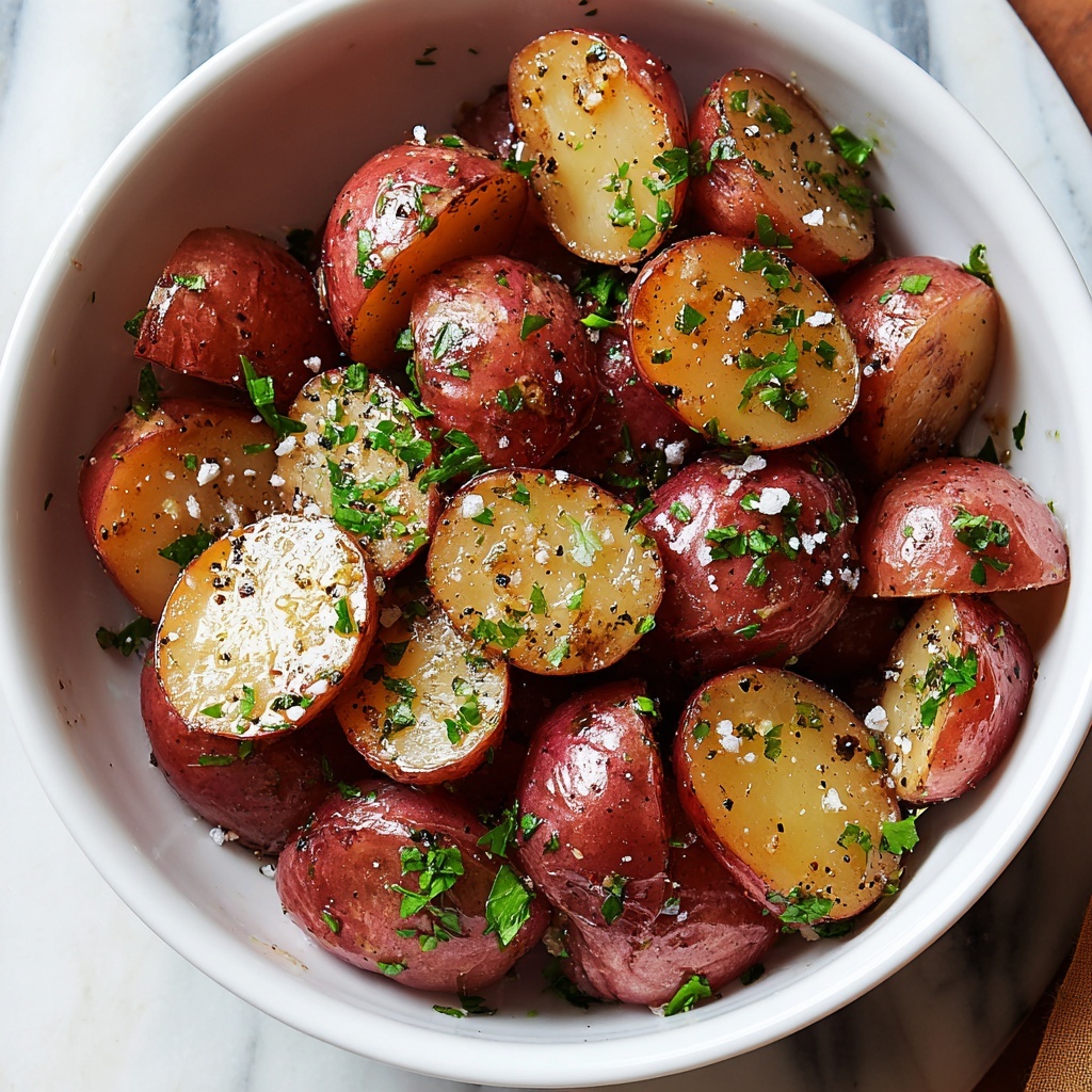 Slow Cooker Garlic Herb Potatoes with Parmesan Recipe - Recipe Image