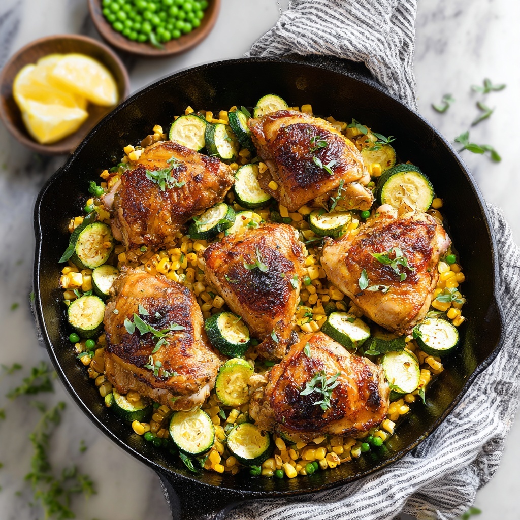 Garlic Butter Chicken with Zucchini and Corn Recipe - Recipe Image