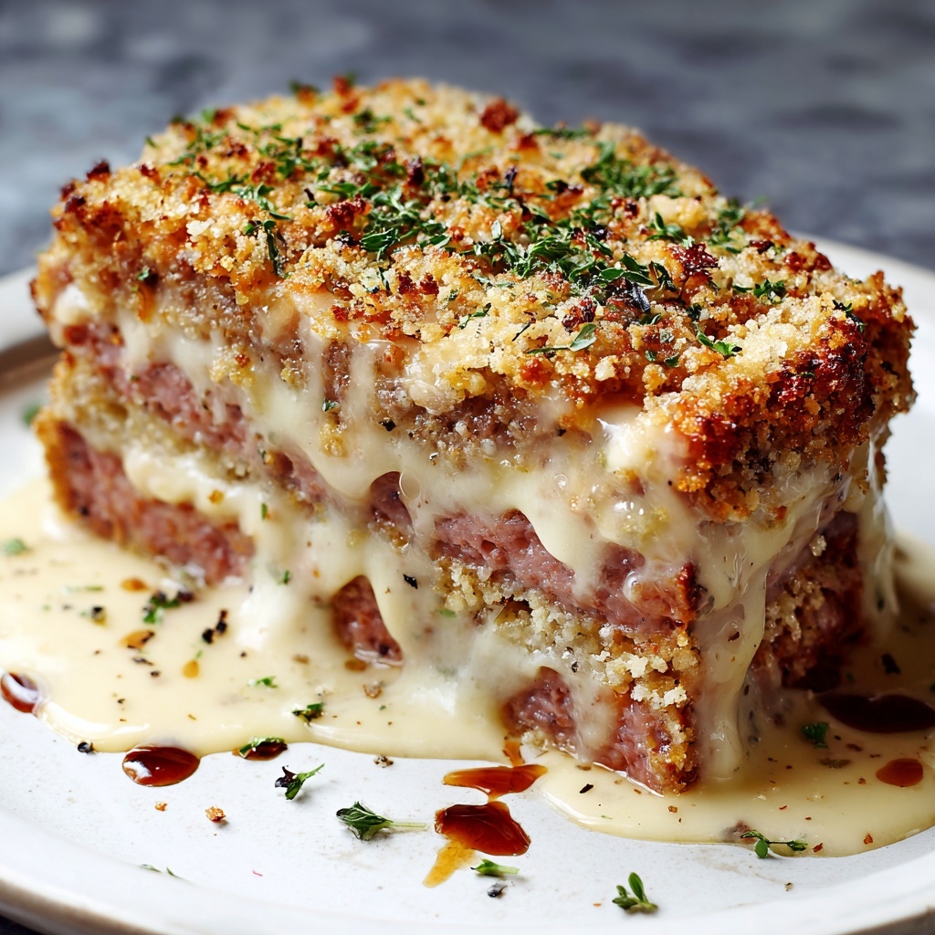 Chicken Cordon Bleu Meatloaf with Creamy Dijon Gravy Recipe - Recipe Image