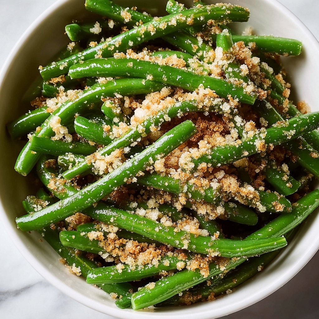 Italian Green Beans with Garlic and Parmesan Breadcrumb Topping Recipe - Recipe Image