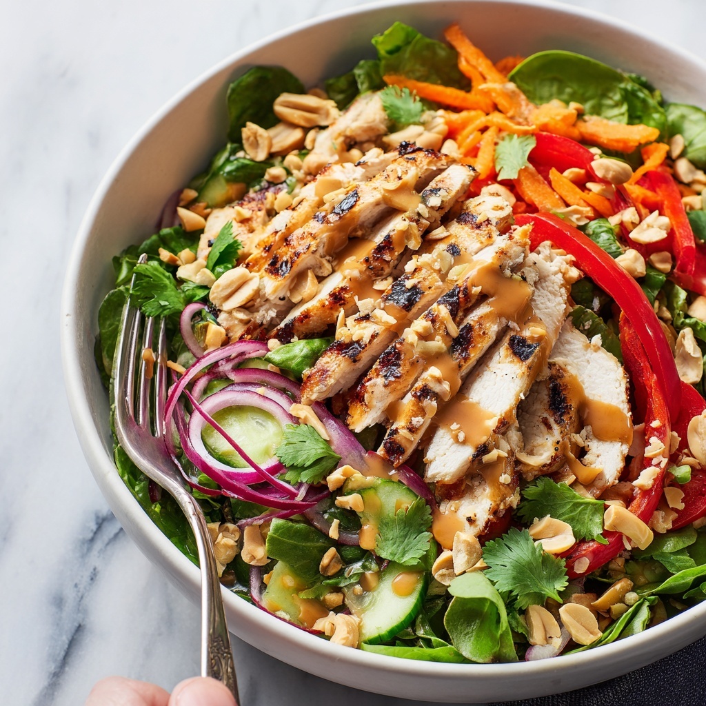Thai Chicken Salad with Fresh Herbs and Crispy Peanuts Recipe - Recipe Image