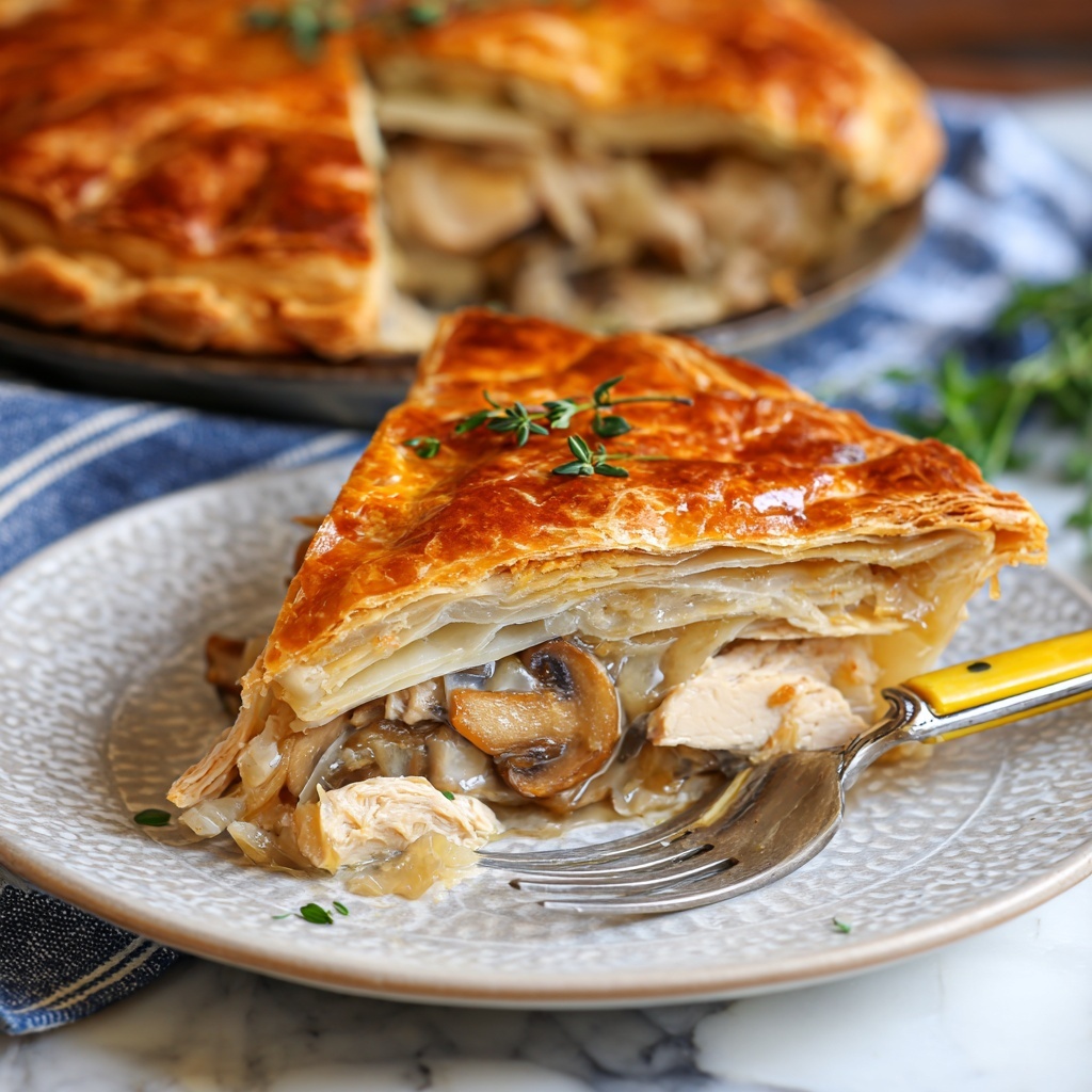 Savory Chicken and Mushroom Puff Pastry Delight Recipe - Recipe Image
