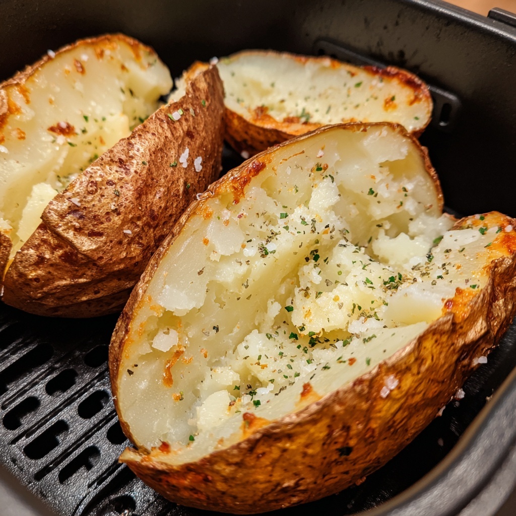 Air Fryer Baked Potatoes Recipe - Recipe Image