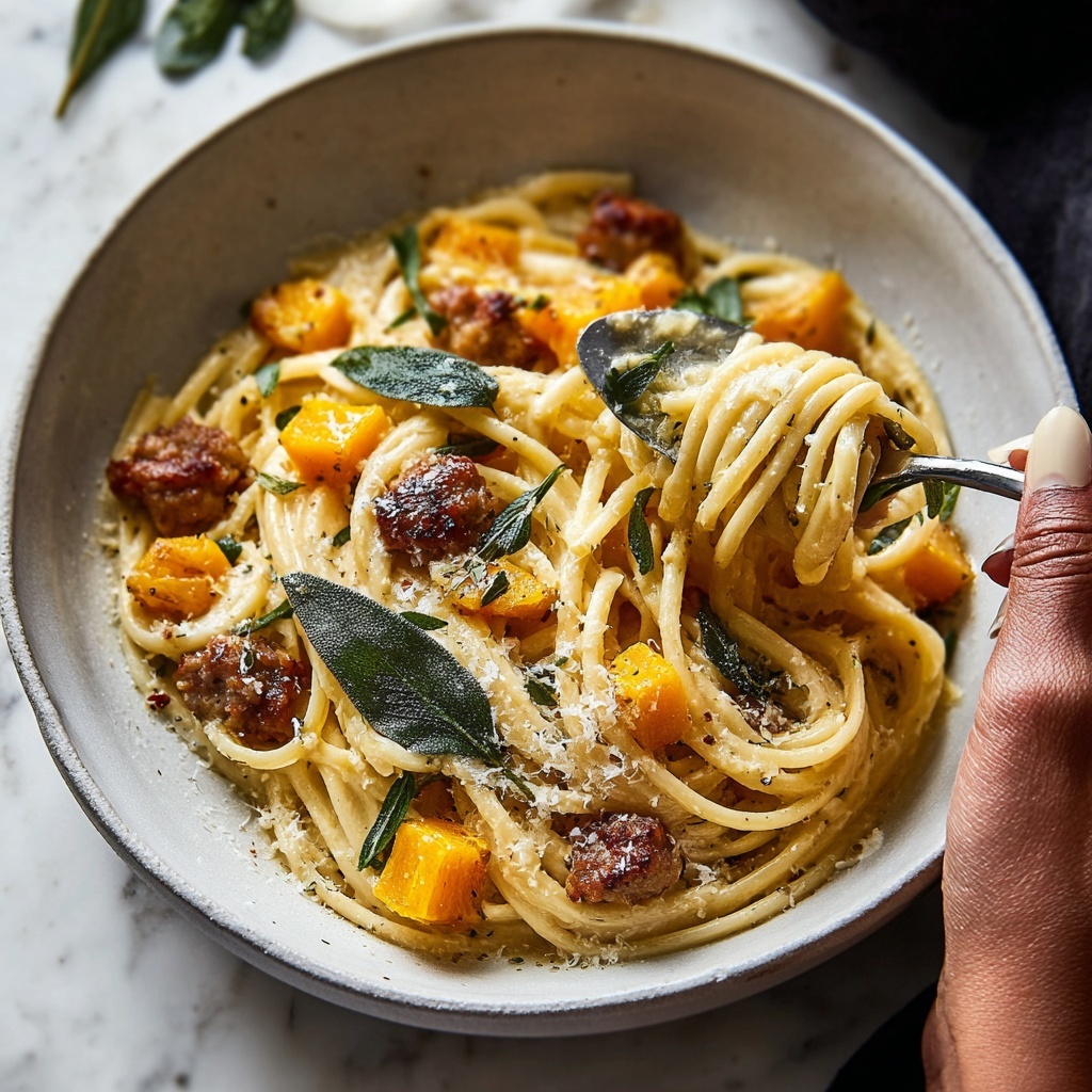 Roasted Butternut Squash and Sage Pasta Recipe - Recipe Image