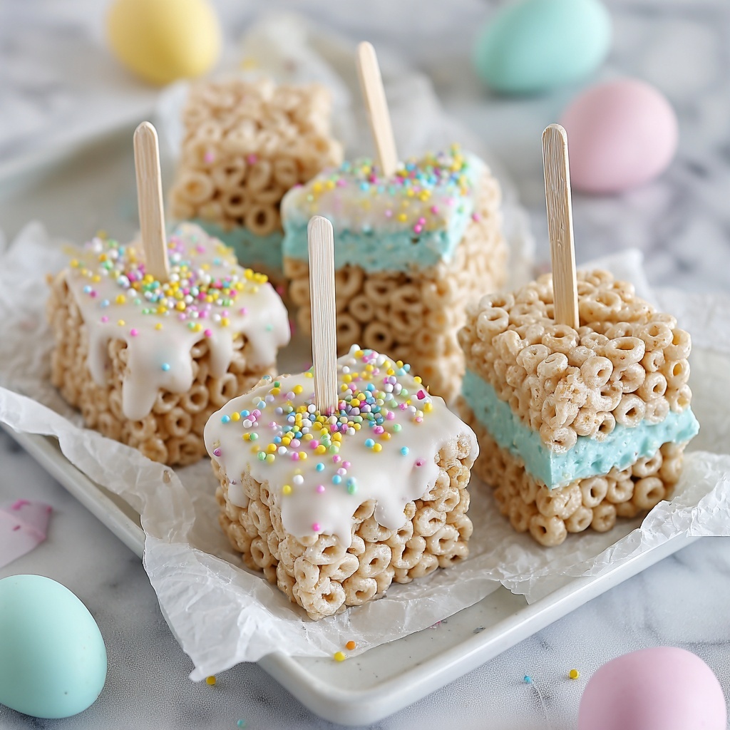 Chocolate-Dipped Easter Rice Krispie Treats Recipe - Recipe Image