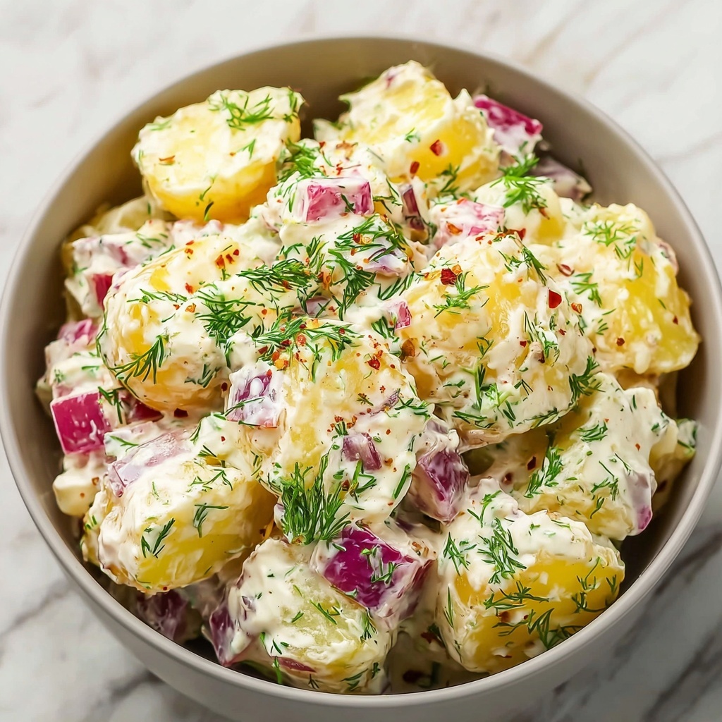Smashed Roasted Potato Salad with Dill Pickles and Capers Recipe - Recipe Image