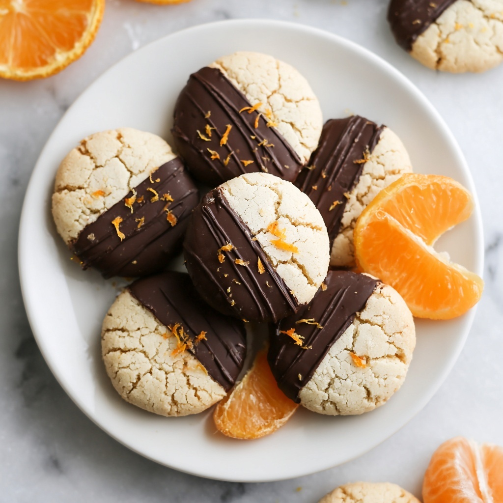 Chocolate Dipped Orange Shortbread Cookies Recipe - Recipe Image
