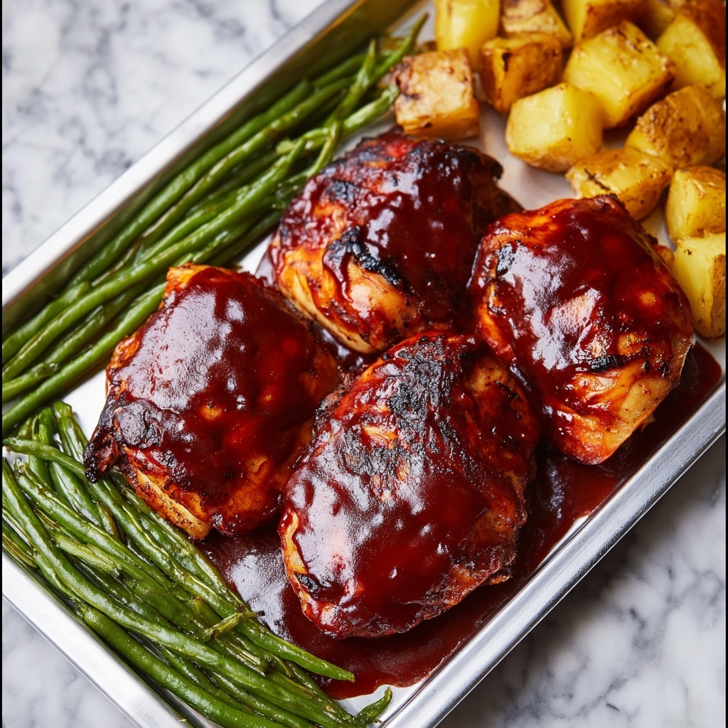Sheet Pan BBQ Chicken, Potatoes, and Green Beans Recipe - Recipe Image