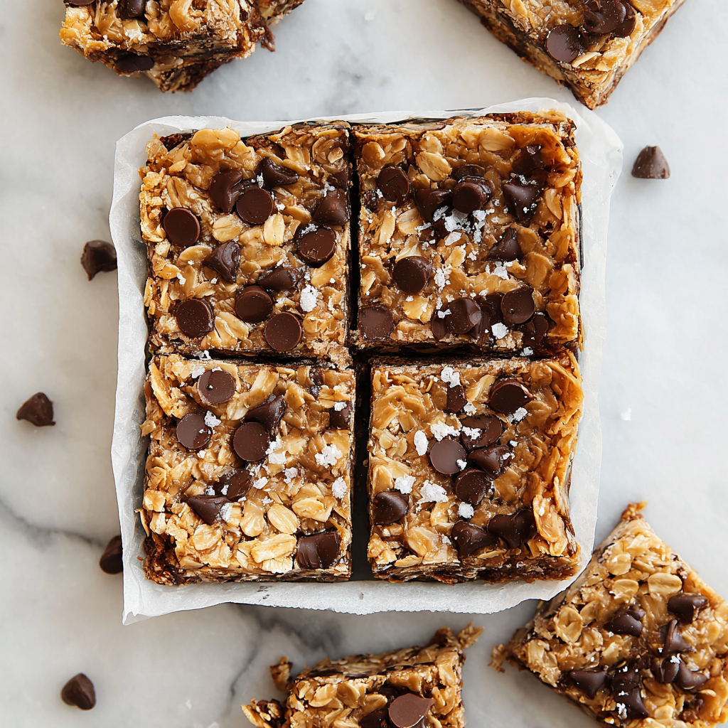 Healthy Chocolate Chip Oatmeal Bars Recipe - Recipe Image