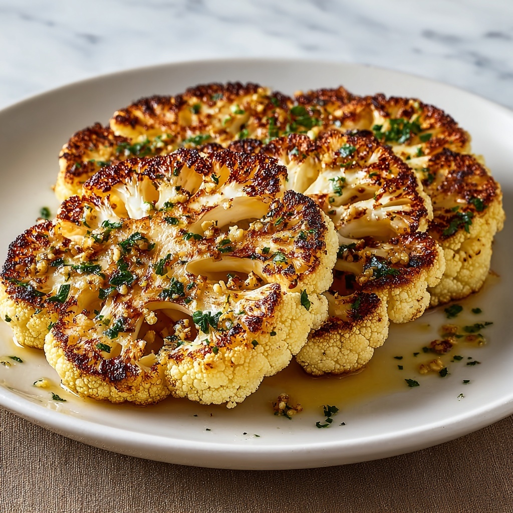 Roasted Garlic Cauliflower Steaks Recipe - Recipe Image