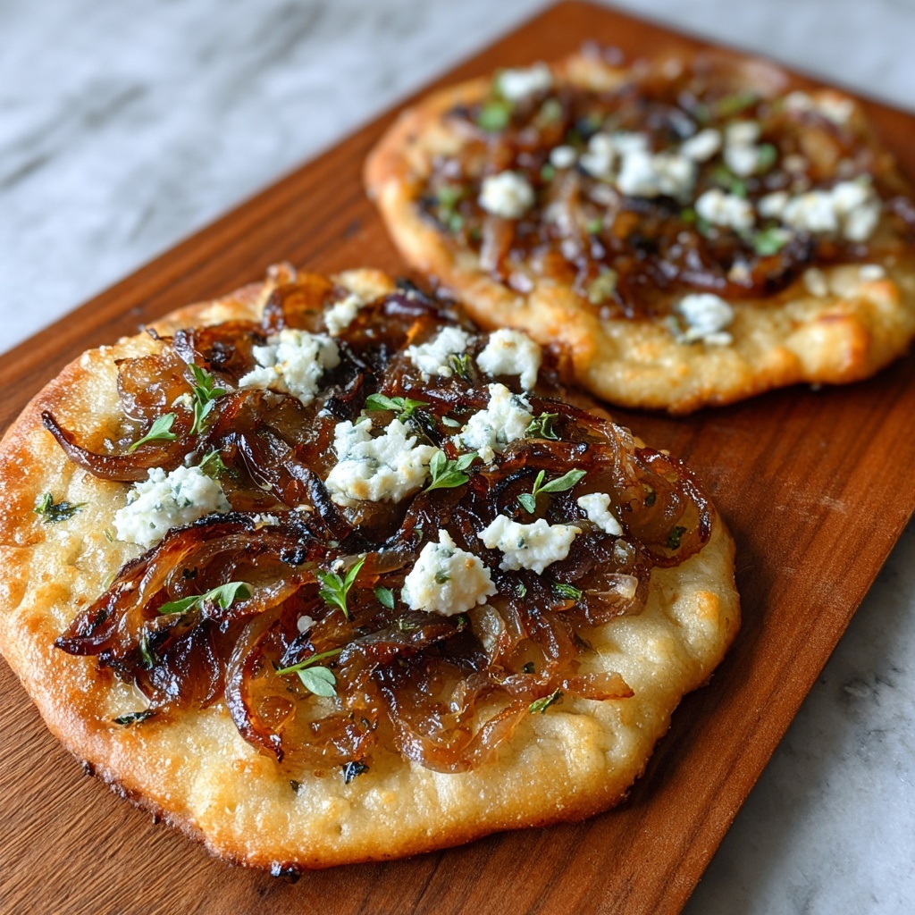 Caramelized Onion & Feta Flatbreads Recipe - Recipe Image