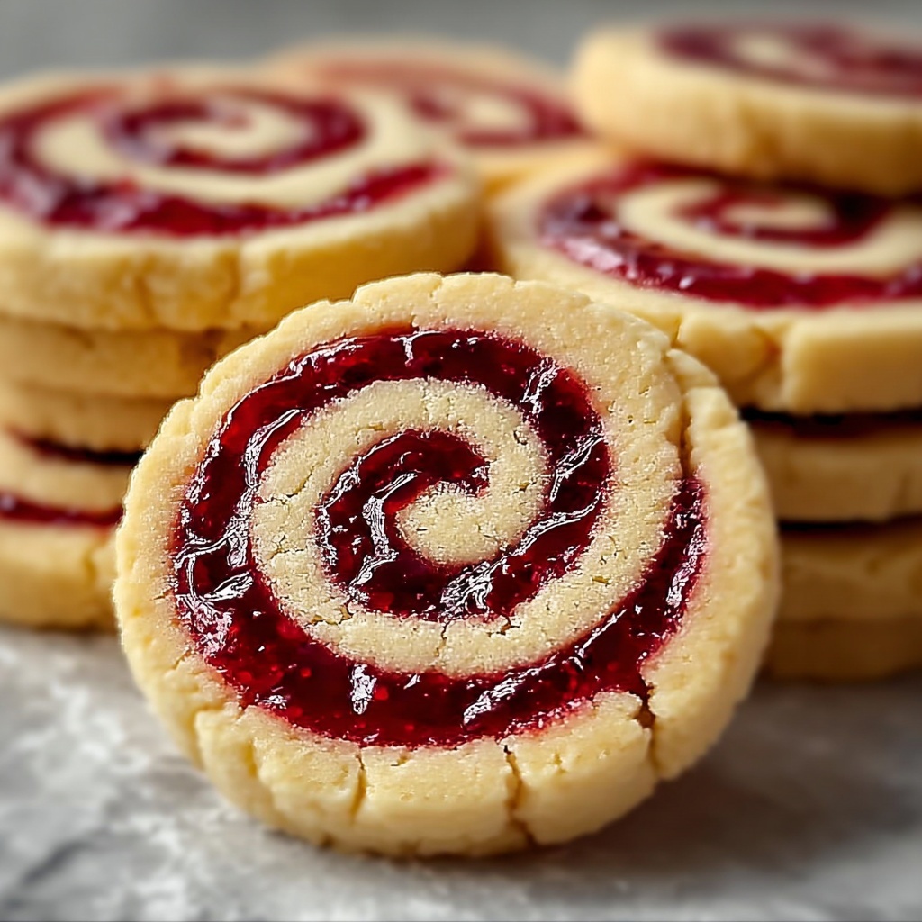 Raspberry Swirl Shortbread Cookies Recipe - Recipe Image