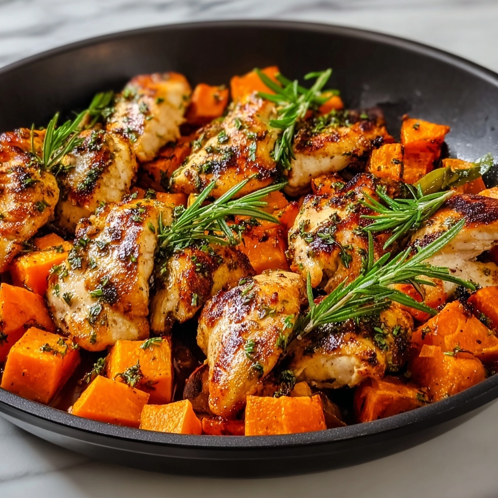 One-Pan Chicken and Sweet Potato Skillet Recipe - Recipe Image