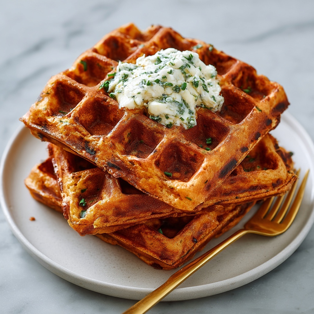 Savory Cheddar Chive Waffles Recipe - Recipe Image