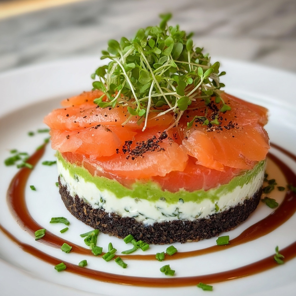 Savory Avocado & Salmon Cheesecake Recipe - Recipe Image