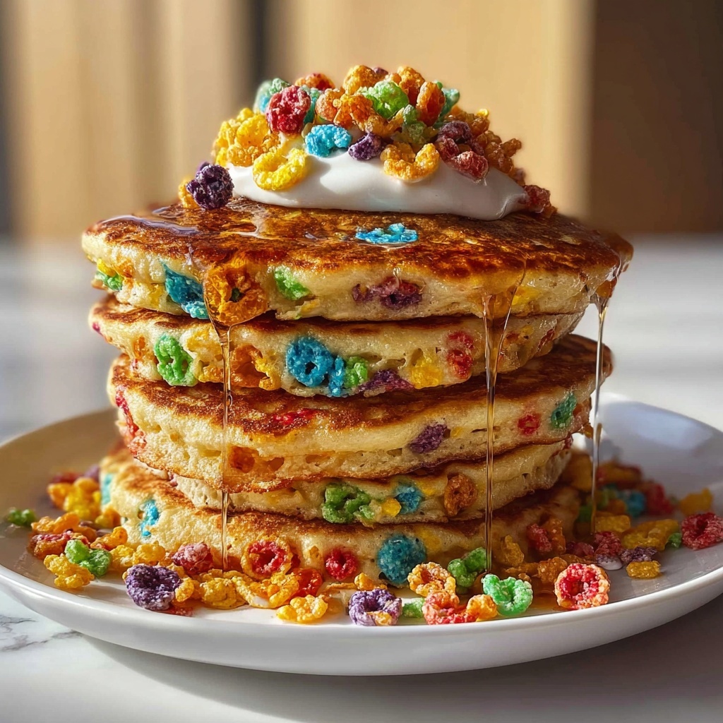 St Patricks Day Lucky Charms Pancakes for Magical Mornings Recipe - Recipe Image