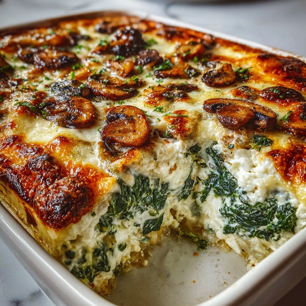 Creamy Spinach Mushroom Lasagna: 7 Irresistible Layers Recipe - Recipe Image