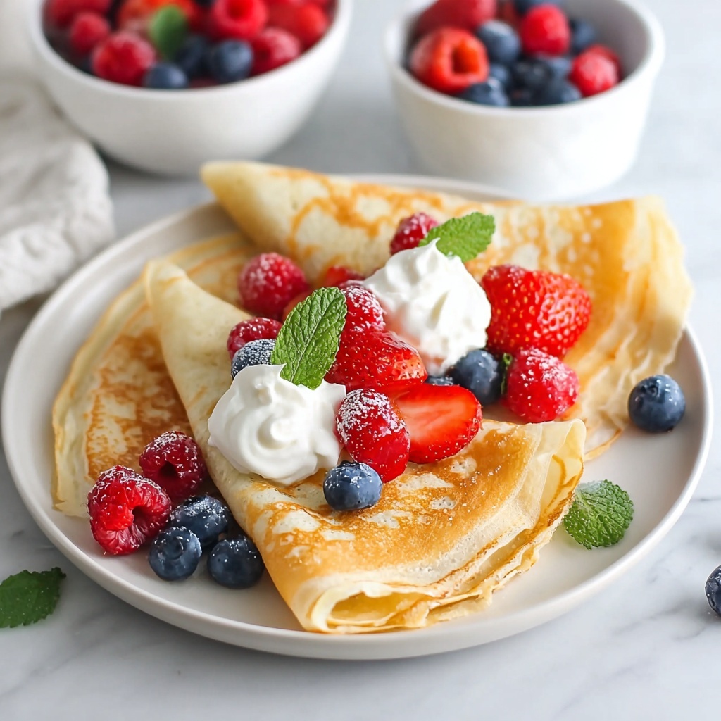 Delicious Egg White Crepes with Fresh Berries Delight Recipe - Recipe Image